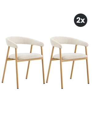 Multifurn Eetkamerstoel scandic beige eiken (set van 2)