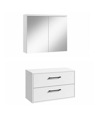 Badplaats Wastafelkast florence 80 x 46 cm hoogglans met spiegelkast