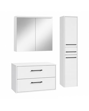 Badplaats Wastafelkast set florence 80 x 46 cm hoogglans met spiegelkast