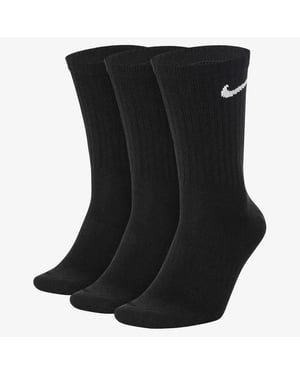 Nike Lightweight Training Unisex Black Crew Socks SX7676 (3 Pairs)