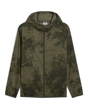 Men's Puma Monay Hooded Short Puffer Jacket in Dark Olive