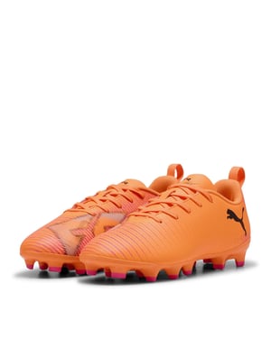 Boys Puma Kids Future 8 Play Firm Ground Football Boots in Ht Fr-Blk-Rvsh