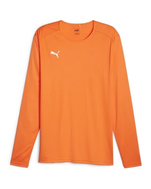 Men's Puma Hoops Team Long Sleeve Performance Gym Top in Golden Poppy