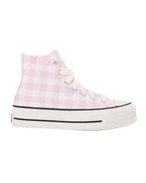Converse Chuck Classic-sneakers met ginghamruit voor dames, hoog model (Roze)