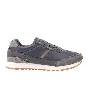 Kappa Lage suède sneakers voor heren met Draydon-logo (Donkergrijs)