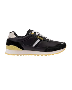 Kappa Lage suède sneakers voor heren met Draydon-logo (ZWART/GEEL)
