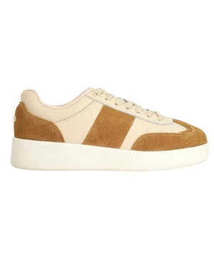 Dune London Dames Verleidelijk Suède Platform Sneakers (Bruin)