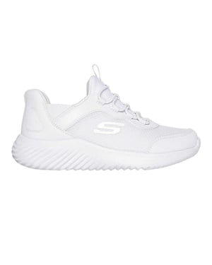 Skechers Bounder Brisk Burst Mesh Slip-In-sneakers för barn (Vit)