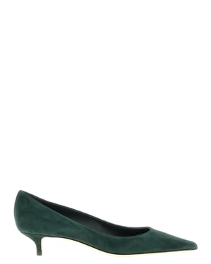 Jimmy Choo Tvåfärgad Lädersandal med Mellanhög Klack