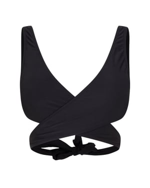 Brave Soul Bikinitop voor dames met overslag aan de voorkant (Zwart)