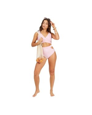 Brave Soul Bikinitop voor dames met overslag aan de voorkant (Roze)