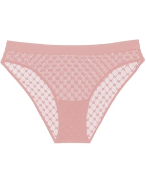 Wolford Bikinibroekjes met monogram en kant voor dames (Roze)