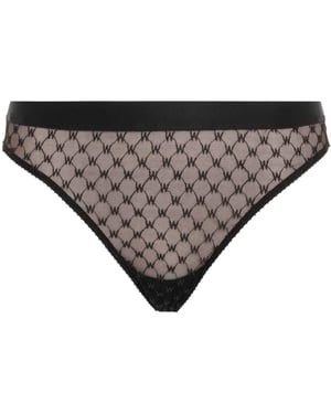 Wolford Bikinibroekjes met monogram en kant voor dames (Zwart)