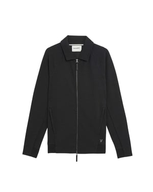 Lyle & Scott Herenjas met volledige ritssluiting, interlock, normale pasvorm (Zwart)