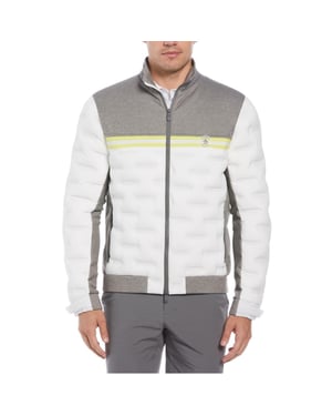 Original Penguin Herenjack met hoge kraag en normale pasvorm voor sportieve activiteiten (Grijze Heide)