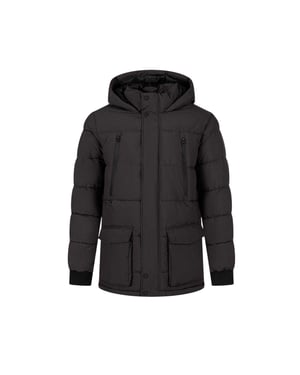 Minoti Waterdichte, gewatteerde parka met nauwsluitende pasvorm voor heren (Houtskool)