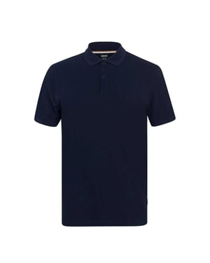 Boss Herenpolo van katoen met geborduurd Pallas-logo (Marine)