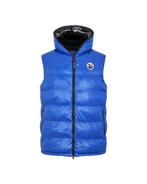 Born Rich Heren Mateo gewatteerd vest met capuchon (Blauw)
