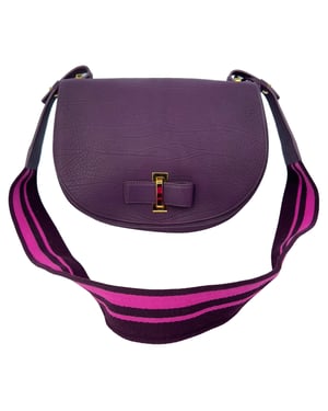 Delvaux Le Mutin zadeltas in violet kalfsleer