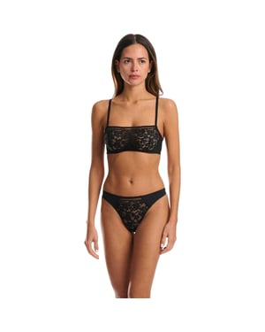 Wolford Rechte string met kant voor dames (Zwart)