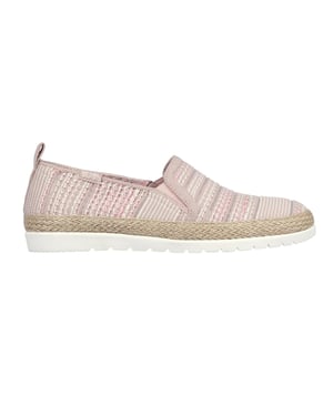 Skechers Espadrilles voor dames met dubbele elastische inzet en geweven bovenwerk, zonder veters (Roze)