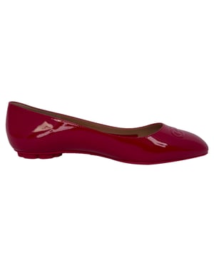 Salvatore Ferragamo Horsebit Ballerinaskor i vinrött lackläder