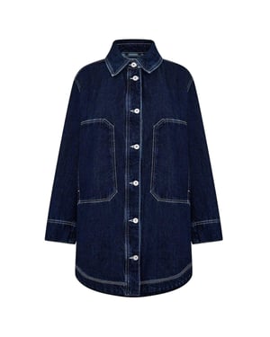 Hugo Lange spijkerjas voor dames (Marineblauw, vervaagd)
