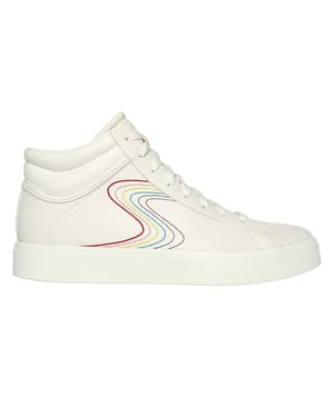 Skechers Kinderen Edenlx Classic Swirl Leer Flat Sneakers (Off White/Multi-kleurig)