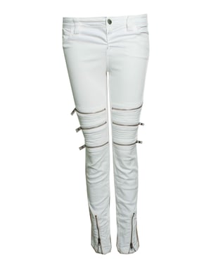 CLOSED, witte bikerjeans met ritsen