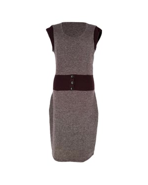 Christian Dior Knit Midi Dress in Burgundy Wool