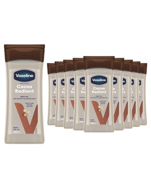Vaseline Body Gel Oil Intensive Care Cocoa Radiant Cocoa Butter 200ml, 12 Pack