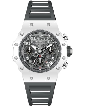Invicta Racing 69622 Herrklocka - Kvartsverk - Akryl med Silver Urskiva - 40 mm