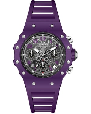 Invicta Racing 69625 Herenhorloge - Quartz Uurwerk - Acryl met Zilveren Wijzerplaat - 40 mm
