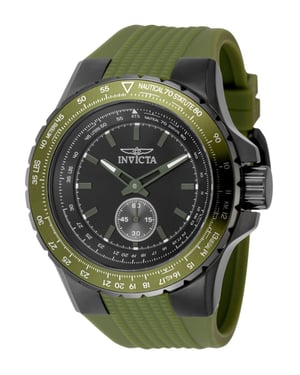 Invicta Aviator 49311 Herrklocka - Kvartsverk - Rostfritt Stål med Svart Urskiva - 50 mm