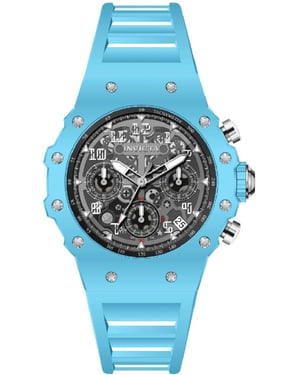 Invicta Racing 69628 Herenhorloge - Quartz Uurwerk - Acryl met Zilveren Wijzerplaat - 40 mm