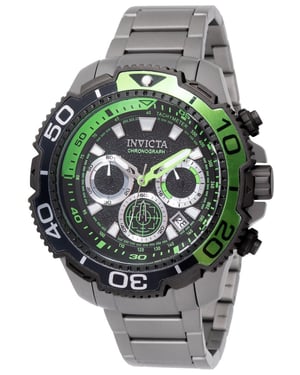 Invicta TI-22 49494 Herenhorloge - Quartz Uurwerk - Titanium met Zwarte Wijzerplaat - 48 mm