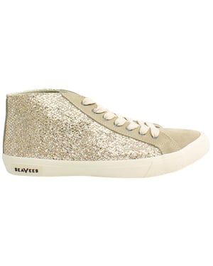 Seavees California Special Nova Glitter Womens Beige Plimsolls