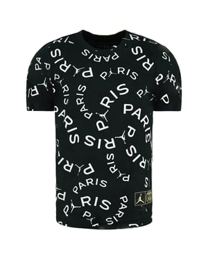 Nike Air Jordan x PSG AOP Kids Black/White T-Shirt