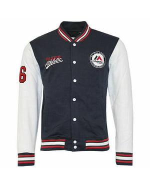 Majestic Athletics Baseball Mens Navy/White Bomber Jacket