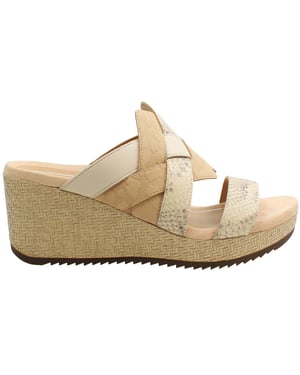 Vionic Tara Snake Womens Brown Wedges