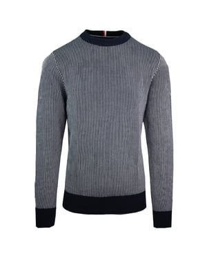 Tommy Hilfiger Vertical Stripped Mens Navy Sweater