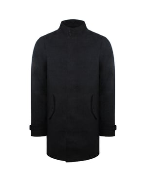 Ben Sherman Plain Mens Charcoal Long Coat