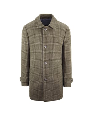 Hackett London Washed Wool Mens Brown Coat