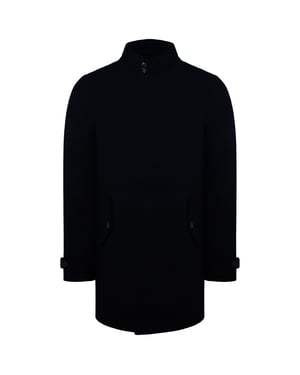 Ben Sherman Plain Mens Dark Navy Long Coat