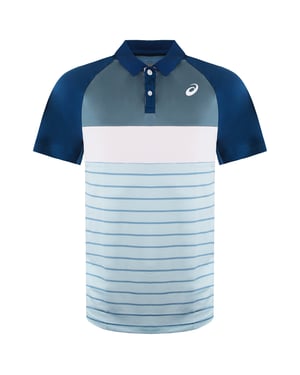 Asics Court Mens Blue Tennis Polo Shirt