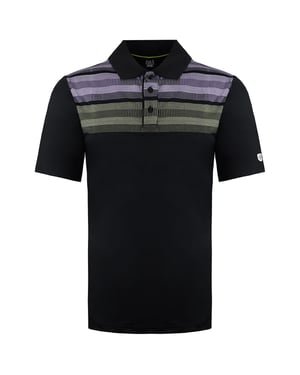 Island Green Matrix Mens Black/Lime Golf Polo Shirt