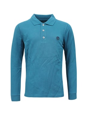 Timberland Long Sleeve Kids Boys Cotton Polo Shirts Top Teal