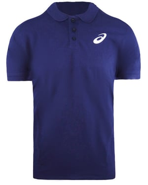 Asics Club Logo Mens Navy Polo Shirt