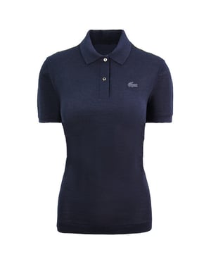 Lacoste Plain Womens Navy Polo Shirt