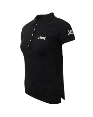 Pony Logo Womens Black Polo Shirt